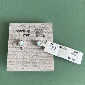 Brand new opal stud earrings sterling silver